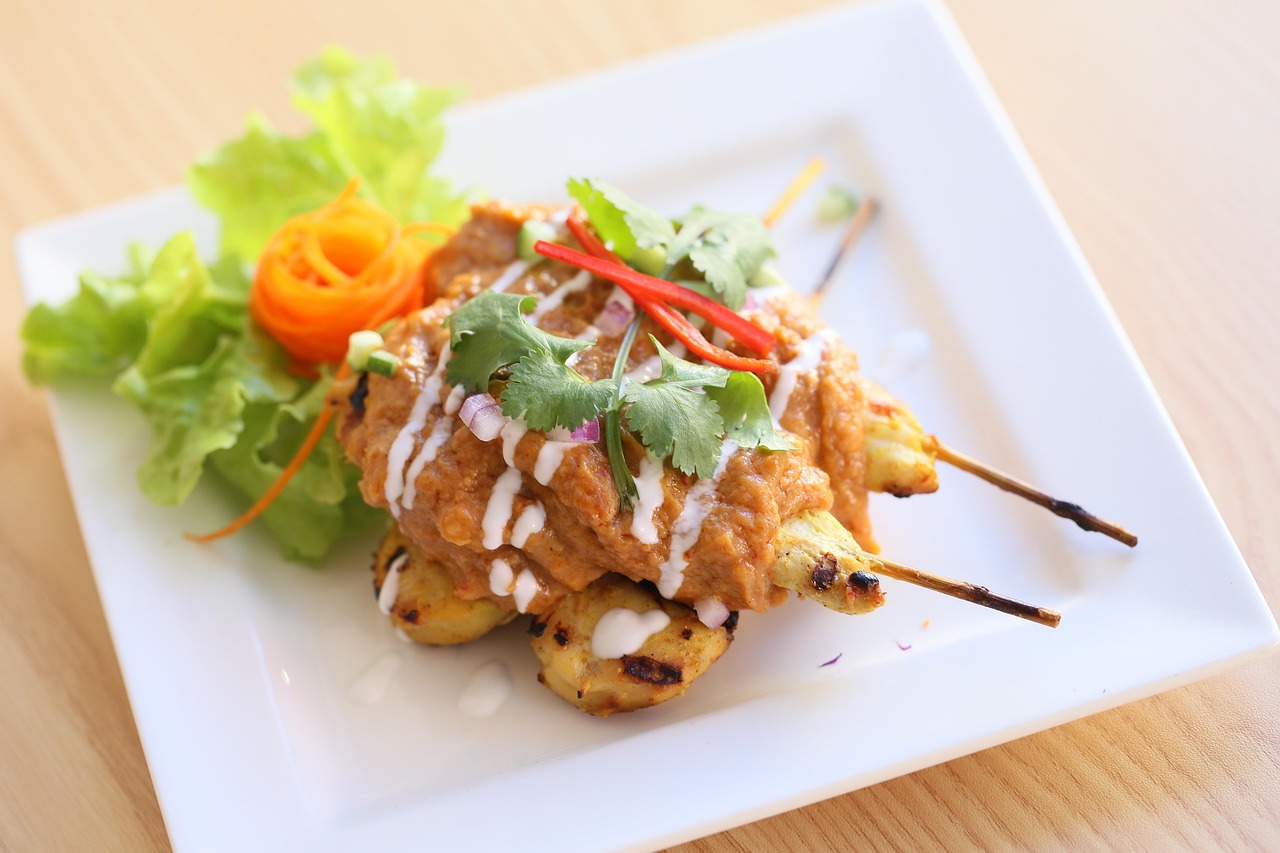 thai food, satay chicken, skewer, thai food, thai food, thai food, thai food, thai food