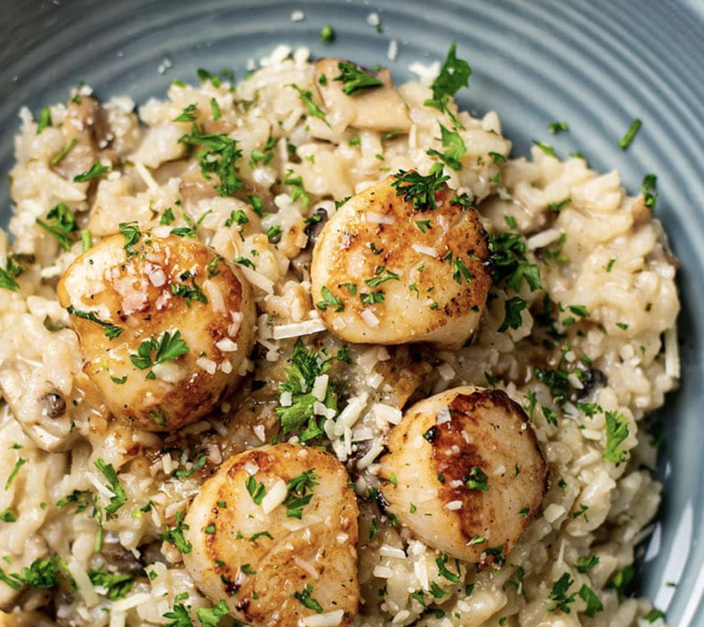 scallops with risotto